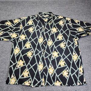 Tommy Bahama Tropical Hawaiian Floral Shirt XXL 100% Silk Short Sleeve Button Up